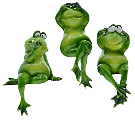Yardwe 3pièces Statue De Grenouille pour Jardin Décorations Résine Figurines De Jardin