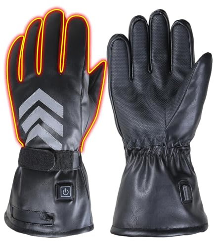 Calentamiento - Guantes para clima frío, guantes calefactores de invierno | Guantes calefactores recargables con 2 baterías, guantes calefactores a prueba de viento, guantes resistentes al frío de
