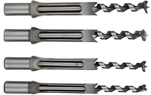 Square Hole Drill Bit, Mortise Drill Bit Mortise Chisel Drill Bits 4pcs 14‑19mm Woodworking Mortising Attachment for Drill Press Mortising Chisel Drill Bits Tool for Woodworking