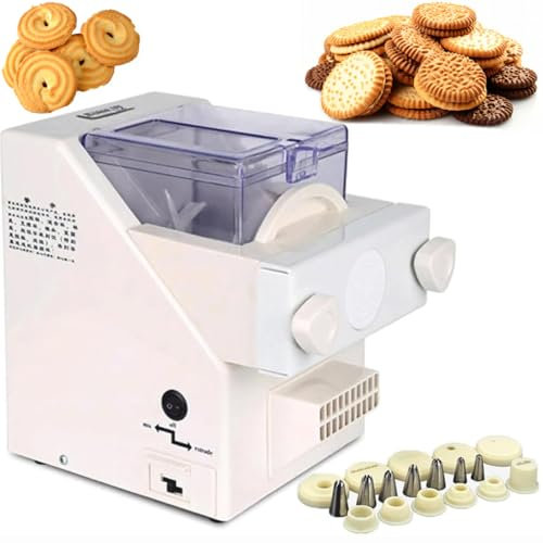 hocvseo Macchina Automatica per La Produzione di Biscotti, Macchina per Biscotti da 180 W, con 8 Ugelli Sostituibili, Macchina per Biscotti da 50-60 Giri/Min, per Pasticceria, Caffetteria