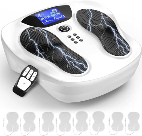 Medic Durchblutungs-stimulator Beine, Durchblutungsstimulator für Neuropathie Füße, EMS Fußmassagegerät Elektrisch für Füße & Beine Schmerzlinderung & Verbesserte Durchblutung, TENS Gerät mit 8 Pads