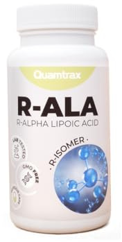 Quamtrax Nutrition - R-Alpha Lipoic Acid (R-ALA) - 60 Gelcaps - Antioxidante, bienestar general y metabolismo energético