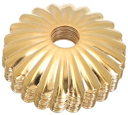 VILLCASE 12 Pièces Accessoires pour Lampes en Fer, Couvercle de Lampe de Fleur Dorée, Style Rétro Simple, pour Restaurants et Bars