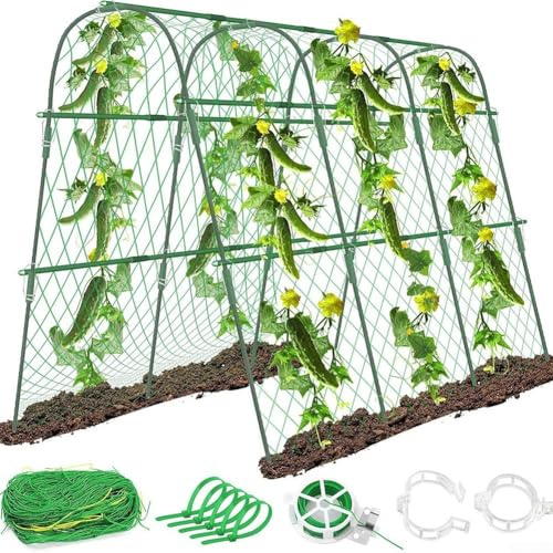 U-förmiges Metall-Garten-Rankgitter für Kletterpflanzen – langlebiger Bogenstützständer für Reben, Melonen und Gemüse – ideales Pflanzenzüchter-Zubehör