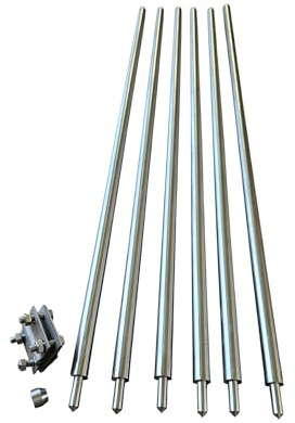 Tiefenerder SET V4A Edelstahl Ø 20mm 1m, 2m,4m,6m inkl. Klemme & Schlagspitze (Set 6m)