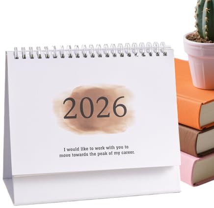 2026 Almanacka För Skrivbord - Månatlig Kalender För Skrivbord 2025-2026 - Trådbindning Estetisk Akademisk Planerare | Elever Och Lärare Planering I Affärsskola Studenthem Kontor Och