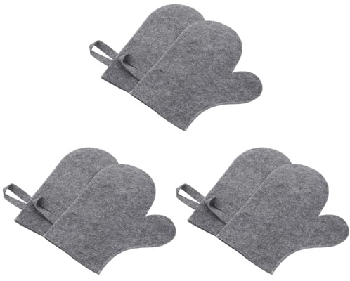 FRCOLOR 6pcs Heat-resistant Sauna Felt Gloves Sauna Mittens for Spa Bath Use Breathable Hand Protection Accessories for Women