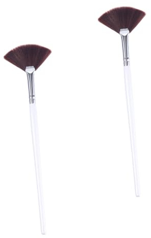 Cabilock 2 Pezzi Pennello per Maschera Viso in Materiale Sintetico Bianco, Applicatore Leggero per Crema e Fango, per Cura del Viso