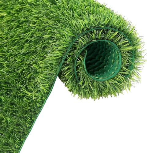 RIFWOVE Gazon Synthétique pour Insonorisation, Gazon Factice de Haute Qualité, Tapis d'herbe Artificielle pour Unité Externe de Climatiseur/toiture Couverte, Réduction de Bruit(4.9x9.8ft)