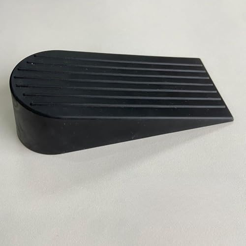 Homeponnew Lot de 2 butées de porte extra larges pour portes de maison et d'hôtel, très résistantes pour cale-porte TPR avec poignée antidérapante, 16,4 x 7 cm, noir