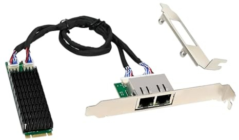 Zktfyshk I210AT - Adaptadores de tarjeta de red Gigabit de dos puertos B+M, ranura para llaves para sistemas de PC, servidores, estaciones de trabajo, tarjeta de red