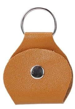 Nyckelring med plektrumhållare, Multicolor PU Läder Gitarr Pick Väska Hållare Case Nyckelring10st(Brown)