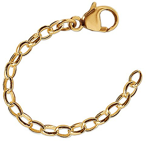 CLEVER SCHMUCK Goldenes Verlängerungskettchen ca. 6,5 cm glänzend mit Federringverschluss STERLING SILBER 925 gold plattiert in Faltbox