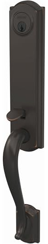 Schlage FCT58CAM716 Schlage FCT58-CAM Custom Camelot Keyed Entry Single Cylinder Half Plate Handleset - Exterior Only