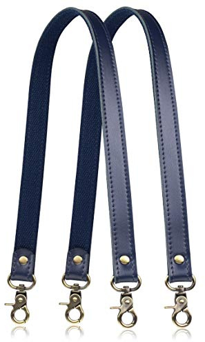 Allzedream Echtleder Umhängetasche Ersatzgurt Leinwand nähen, 2 Stück, Marineblau