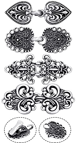 Syhood 4 Stück Vintage Pullover Schal Strickjacke Clips Retro Swirl Mantel Broschen Antike Umhang Brosche Keltischer Pullover Verschluss Kleid Hemd Clips für Damen (Silver, Süßer Stil)