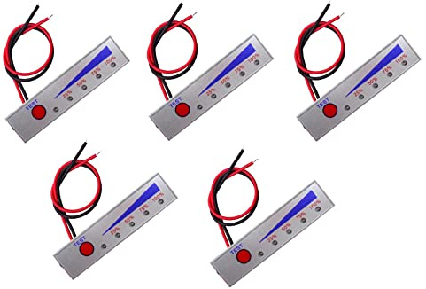 TECNOIOT 5 Piezas Indicador de Capacidad de la batería Comprobador de Nivel de Potencia (5S)
