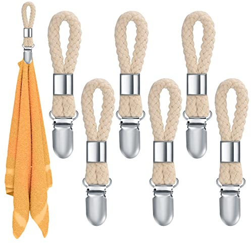 XIANGPICA 6 Pezzi Gancio a Clips per Strofinacci da Tè, Portasalviette, Clips per Asciugamano per Appendere Asciugamani, Strofinacci, Stoffa, Calze, Guanti