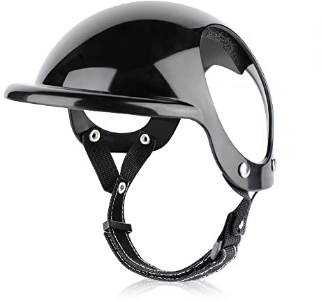 DONGKER Casque pour Chien,Casque de Moto pour Animal de Compagnie,Casque de Sécurité Rigide pour Chien avec Trous d'oreille et Sangle Réglable pour Petits Chiens de Taille Moyenne