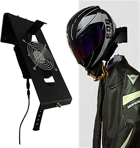 Porotmotor Helmet Dryer Helmet Wall Mount Holder Rack with Ventilation Fan for Motorcycle Helmets, Coats, Gloves