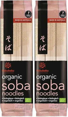 Hakubaku Organic Soba Noodles, Organic Japanese Noodles, 270g (Pack of 2)
