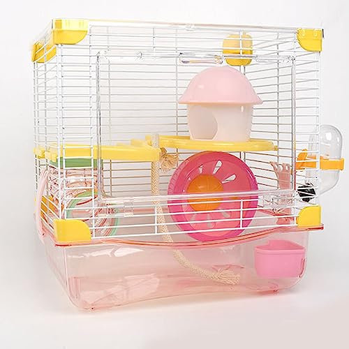 Hamsterkäfig, Mäusekäfig Und Habitate, Hamstergehege, Hamsterlebensraum Für Mäuse, Mäuse, Ratten, Rennmäuse Und Kleintiere,Rosa
