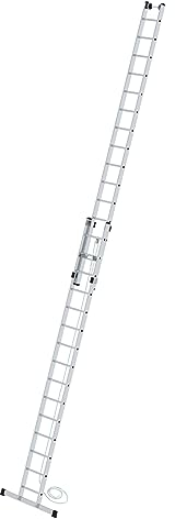 PROREGAL Sprossen-Seilzugleiter mit Standard-Traverse 2x15 Sprossen | Leiter, Teleskopleiter, Trittleiter, Bockleiter, Sprossen-Doppelleiter