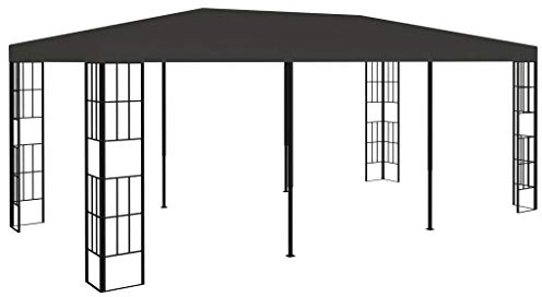 Pavillon, LAPOOH Faltpavillon, Pergola, Partyzelt, Standmarkise, Sonnenzelt, Garten Pavillion, Grillpavillon, 3x6 m Anthrazit
