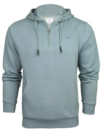 Xact Men's Hooded Sweatshirt – 1/4 Zip Overhead, Soft Midweight Fleece-back, Cotton Blend, Regular Fit, Gym & Casual Wear (Cool Grey) L