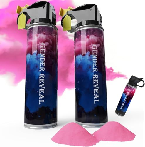 AIOWZZY 200g Baby Gender Reveal Smoke Cannon,Biodegradable Fire Extinguisher Gender Reveal Spray for Baby Shower, Wedding, Birthday, Party, Christmas(100g Per Bottl Pink)