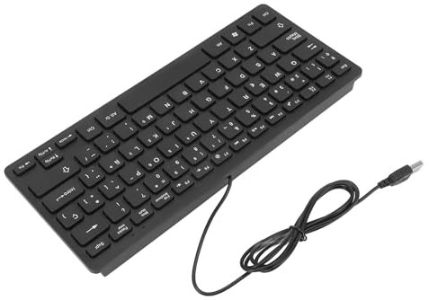 Clavier Filaire USB, Clavier de Bureau à 78 Touches, Clavier Ultra Fin pour ou Linux, pour Les Utilisateurs Bilingues Anglais (Disposition QWETZ en Espagnol)