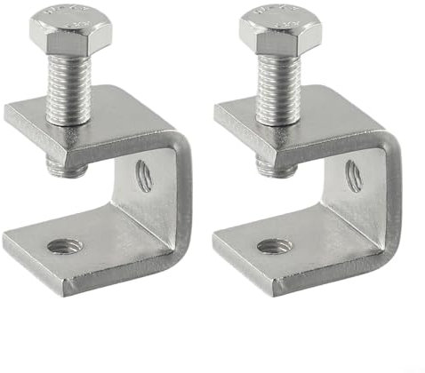 Entgoinggo C-Klemmbacke, Edelstahl, C-Klemme, 20 mm, robuste G-Klemme, Holzbearbeitungsklemme, Autobau, Haushalt, für Schreibtisch, Tablet, Holzbearbeitung (2 Stück)