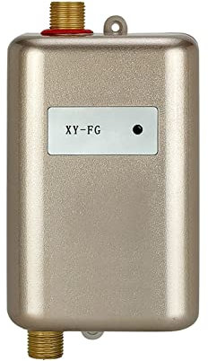 Chauffe-eau sans réservoir 3000W chauffe-eau électrique chauffe-eau instantané débit sans réservoir chaudière à eau salle de bain cuisine lavage chauffage de l'eau Sous évier Cuisine Ménage(Gold)