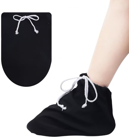 BOXOB 1pcs Housse de Plâtre pour pied, Lavable Housse Plâtre avec Cordon Serrage Réglable Chaussettes Plâtre pour Genou Dessous Plâtre de Cheville Anti-Poussière Protection Plâtre pour Pied (Noir)