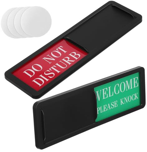 Healifty 2pièces Panneau De Porte Privacy Abs Résistant Ne Déranger Et Bienvenue Indicateur Coulissant Pour Bureau Hôtel Maison Gestion De Intimité