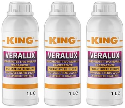 KING VERALUX, Idroprotettivo murale trasparente per esterni ed interni,Protegge e rende lucide le superfici trattate (3)