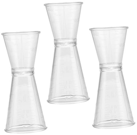 Alipis Misurino Doppio Jigger in Plastica Trasparente Resistente Per Cocktail Tazza Da Cocktail Da Un'oncia, Strumento Di Misura Facile Da Usare Per Bartender e Uso Domestico, Set Da 3 Pezzi