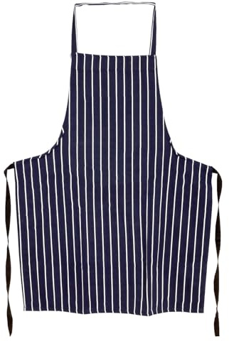 UNIQUE HOME LIVING Butcher Stripe Apron Unisex Adjustable Apron Bib Cooking Kitchen Chef Aprons for Women, Men, Home Kitchen Butchers BBQ Restaurant - Blue
