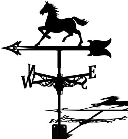 Veleta de metal para jardín, burro, caballo, ciervo, veleta meteorológica, techo al aire libre, montaje en jardín, decoración de patio, paleta meteorológica, patio que indica la dirección del viento