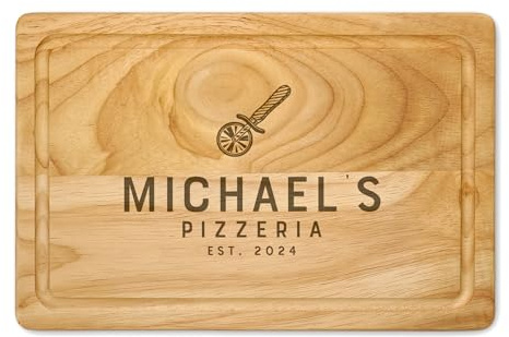 Personalised Pizza Board Pizzeria Engraved Wooden Chopping Board Serving Board Pizza Peel Cutting Birthday Christmas Housewarming Wedding