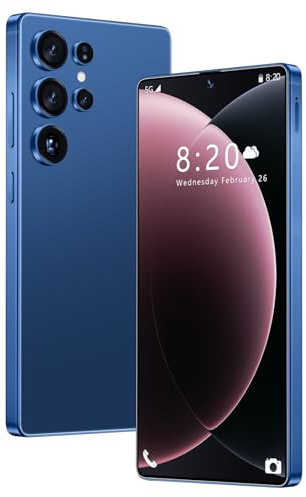Smartphone S26 Ultra sbloccato, telefoni cellulari Android 14, telefoni cellulari da 16GB e 1TB, schermo HD da 7,3, doppia SIM, fotocamera da 108MP 72MP, 8000 mAh e penna integrata,Dark Blue-1TB