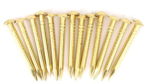 Vvikizy Round Head Nail, Brass Furniture Hinge Hardware Accessories for Strong Fastening and Easy Installation, with 4 Styles 10mm 15mm 18mm 22mm Length (18mm Long)