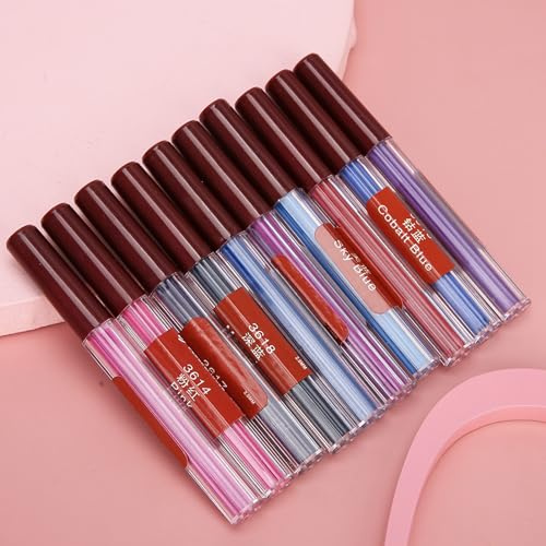 Haofy Mechanische Bunte Bleistiftminen, 2,0 Mm Minen Zum Zeichnen, Schreiben, 10 Stück, Automatische Bleistiftminen für Künstler, Kunststoffzylinder, Magenta/Rosenrot/Violettrot/R
