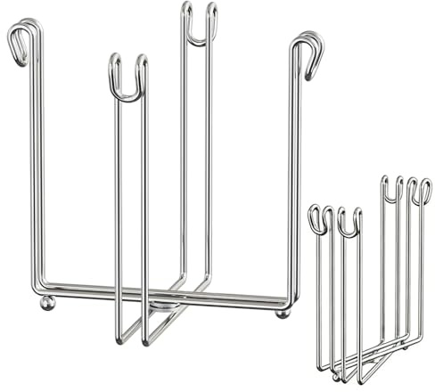 Kitchen Stand Holder 304 Stainless Steel Plastic Bag Rack Multifunctional Countertop Cups Bottles Drying Rack for Bottles and Cups Trash Bag Shelf Garbage Bag Holder for Home Kitchen Tower