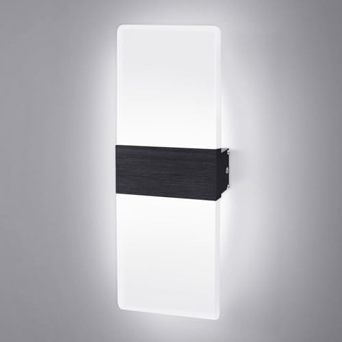 JaneYi Applique Murale Intérieure LED 12W Blanc Froid Luminaire Mural Salon