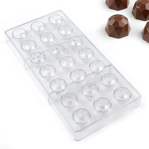 Schokoladenform mit 21 transparenten Löcher Pralinenform Polycarbonat Transparent, für Pralinen und Schokolade, Backwerkzeug für die Küche, DIY-Gestaltung