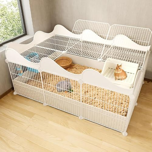 FZZIBQYR Kaninchenstall für drinnen – Drahtkäfig für Kleintiere, ideal für Katzen und andere Kleintiere, großer Auslauf für den Innenbereich