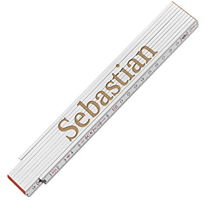 polar-effekt Mètre pliant de 2 m avec gravure – Mètre personnalisé avec nom – Mètre pliant pour bricoleurs et artisans, cadeau d'anniversaire pour homme