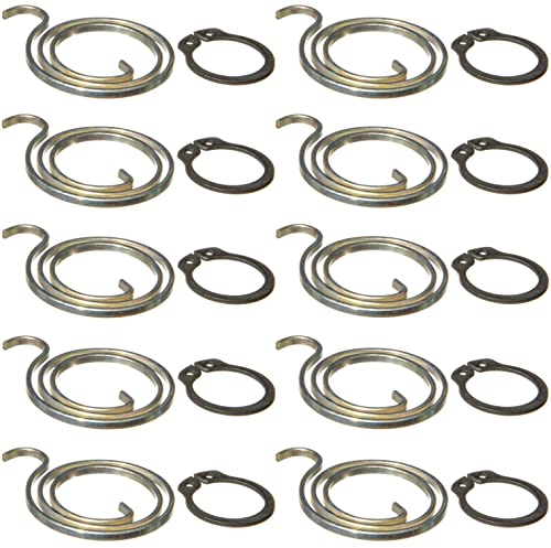 Northern DIY Door Handle Spring Repair Kit (Ten 2.5-Turn, 2.0mm Thick, 27.5mm Diameter coils Plus Ten circlips)