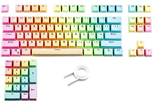 Copritasti Doubleshot PBT, 104 tasti con copritasti colorati Shine Through, set di tasti PBT con profilo OEM per switch Cherry Mx e tastiera da gioco meccanica standard